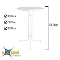Expand BUDGET Tischplattenbezug, Schonbezug Stretch für 80x80cm Stehtisch Table Topper Weiß