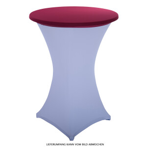 Tischplattenbezug Deckel für 80cm Stehtisch Stretch Table Topper burgunderrot
