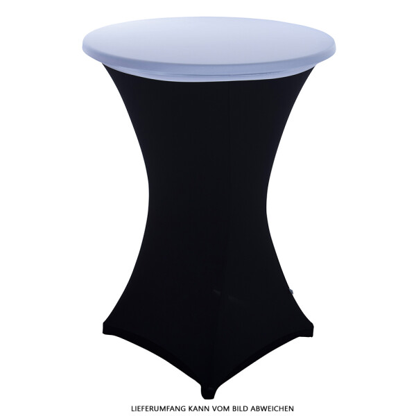 Tischplattenbezug Deckel für 80cm Stehtisch Stretch Table Topper weiß