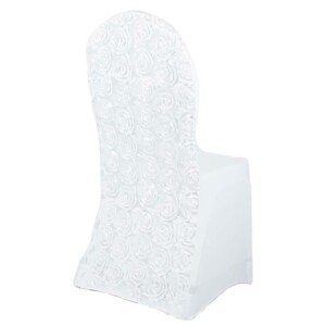 Expand BUDGET Stuhlhusse mit Rosenmuster rückseitig Weiß