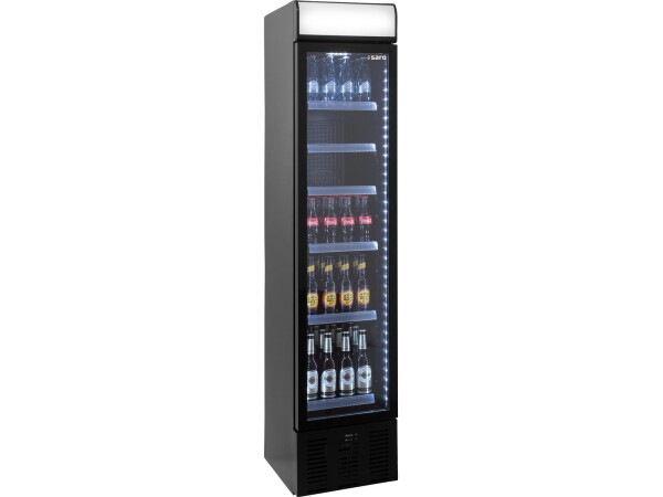 Getränkekühlschrank mit Werbetafel - schmal, Modell DK 134
