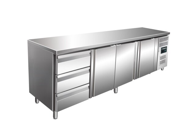 Kühltisch mit 3 Türen und 1x 3er Schubladenset, Modell KYLJA 4130 TN
