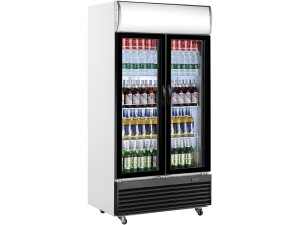 Getränkekühlschrank 2-türig mit Werbetafel, Modell GTK 800
