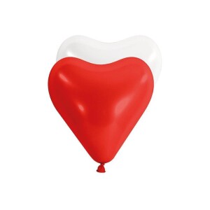 Herzballons rot + weiß 30er Pack