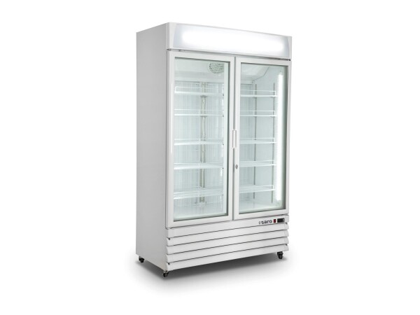 Tiefkühlschrank mit 2 Glastüren, Modell D 800 - weiß