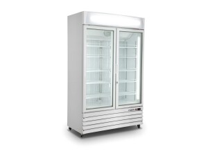 Tiefkühlschrank mit 2 Glastüren, Modell D 800 - weiß