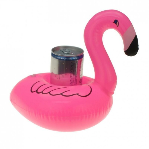 12 x Aufblasbarer Getränkehalter Flamingo pink