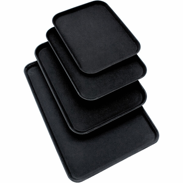 Tablett, mit rutschhemmender Oberfläche, schwarz, 45 x 35 cm (BxT)