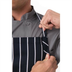 Chef Works Premium Latzschürze marineblau-weiß gestreift