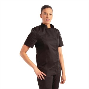 Chef Works Springfield Kurzärmelige Reißverschlusskochjacke Damen schwarz XL