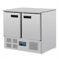 Polar Serie G Thekenkühltisch mit Marmorarbeitsfläche 2-türig 240L