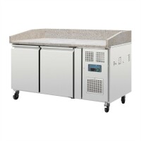 Polar Serie G 2-türiger Pizzakühltisch mit Marmorfläche 428L