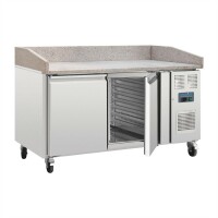 Polar Serie G 2-türiger Pizzakühltisch mit Marmorfläche 428L