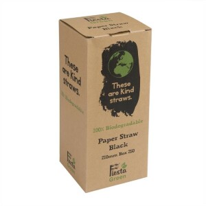 Fiesta Green Kompostierbare Papiertrinkhalme schwarz (250...