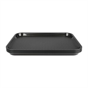 Olympia Kristallon Fast-Food-Tablett aus Polypropylen schwarz 34,5cm