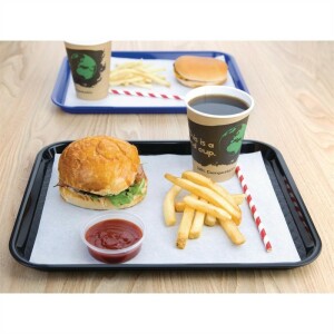 Olympia Kristallon Fast-Food-Tablett aus Polypropylen schwarz 34,5cm