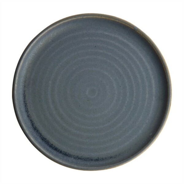 Olympia Canvas runder Teller mit schmalem Rand granit-blau 26,5cm (6 Stück)