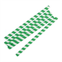 Fiesta Green Smoothie-Trinkhalm Papier grün gestreift 21cm (250 Stück)