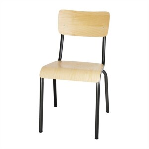 Bolero Cantina Stühle mit Sitz und Rückenlehne aus Holz in Metallic-Grau (4 Stück) (4 Stück)