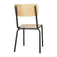 Bolero Cantina Stühle mit Sitz und Rückenlehne aus Holz in Metallic-Grau (4 Stück) (4 Stück)