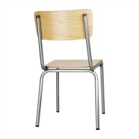 Bolero Cantina Stühle aus verzinktem Stahl mit Holzsitz und Rückenlehne (4 Stück) (4 Stück)