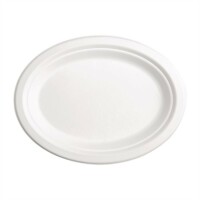 Fiesta Green kompostierbare Teller aus Bagasse oval 31,6cm (50 Stück) (50 Stück)