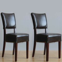 Bolero Esszimmerstühle mit tiefem Sitz Kunstleder dunkelbraun (2 Stück)