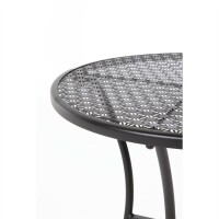 Bolero runder Bistrotisch in schlankem Design Stahl schwarz 60cm