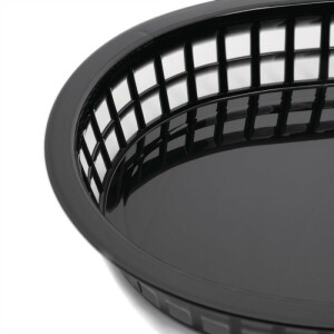 Olympia ovale Servierkörbe Kunststoff schwarz (6 Stück)