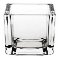 Olympia quadratische Teelichthalter Glas klar  (6 Stück)