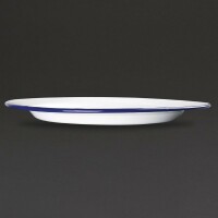 Olympia emaillierte Essteller weiß-blau 24,5cm (6 Stück)