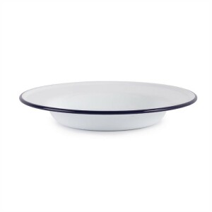 Olympia emaillierte Suppenteller weiß-blau 24,5cm (6 Stück)