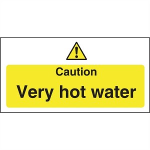 Vogue Warnschild "Caution - Very hot water" Sehr heißes Wasser